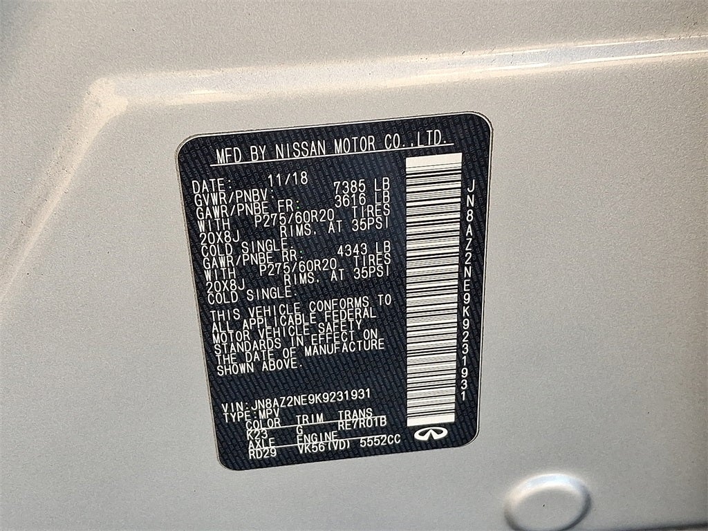 2019 INFINITI QX80 LUXE 4WD