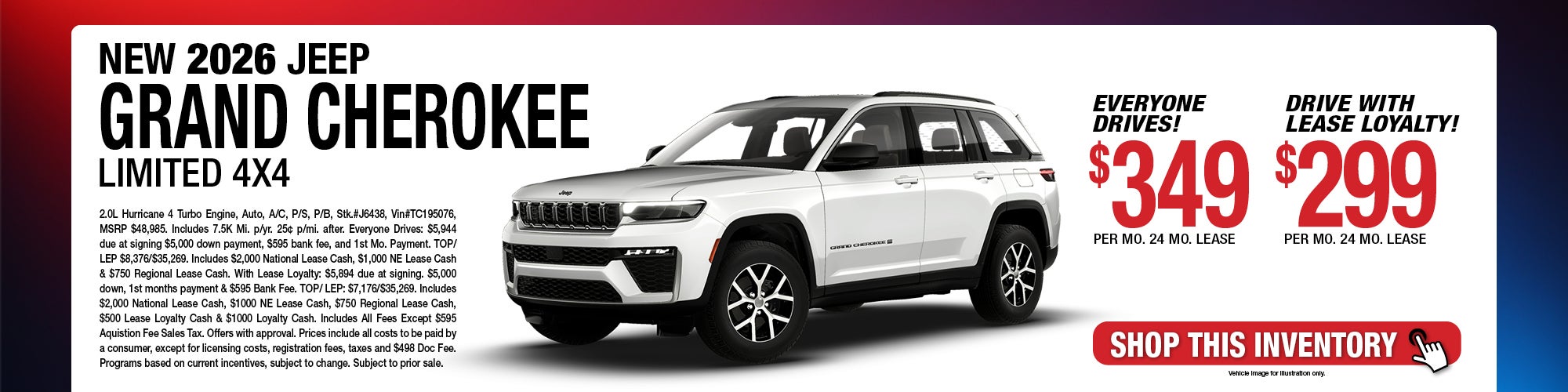 2026 Jeep Grand Cherokee Limited 4x4 Lease Offer